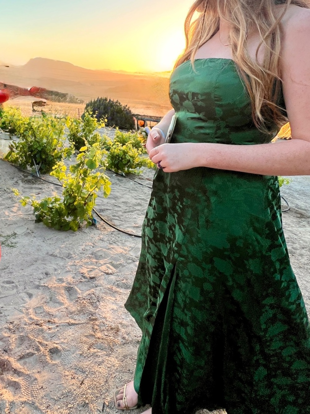 Lulus Made to Marvel Emerald Green Satin Jacquard Strapless Empire Maxi Dress |L